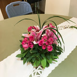 Roses And Stargazer In A Vase