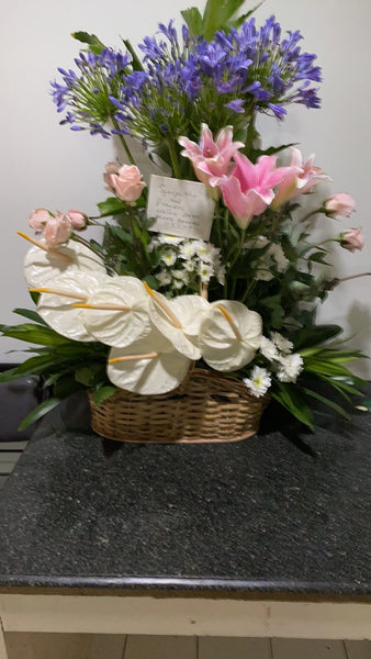 ANTHURIUMS AND STARGAZER WITH AGAPHANTUS